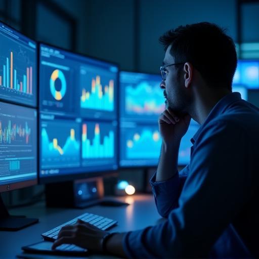 Product reviewer analysing data charts