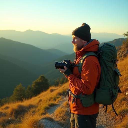 Travel writer capturing scenery for guide